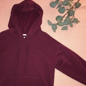 Solid Maroon American Eagle Hoodie